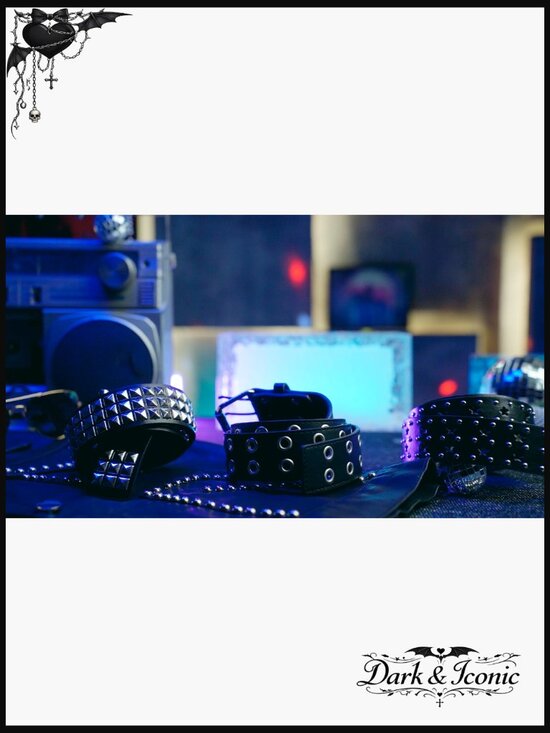 Goth Studded Rivet Belt Set Punk Y2k Belts for Men Women Gift main image 4